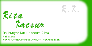 rita kacsur business card